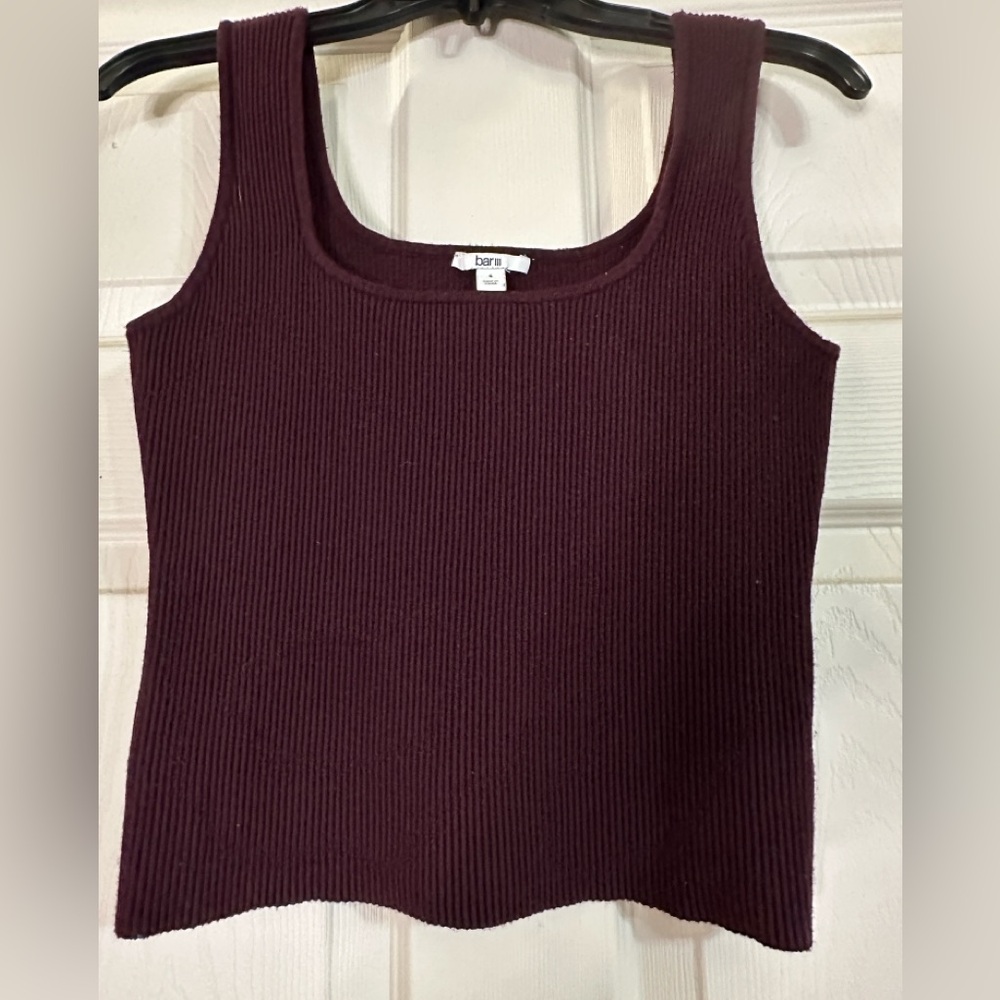 EUC Bar III Rich Burgundy Ribbed Tank‎ Top Size S